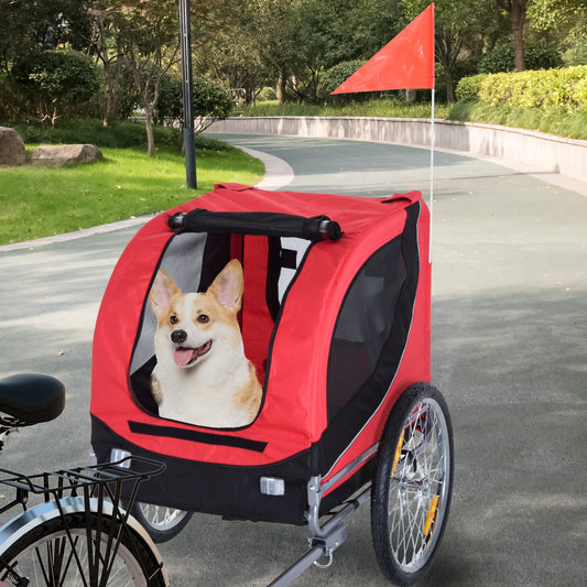 Remorque vélo chien animal de compagnie rouge