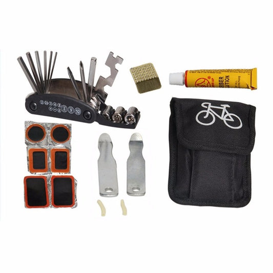 Kit d'outils de réparation vélo avec sac