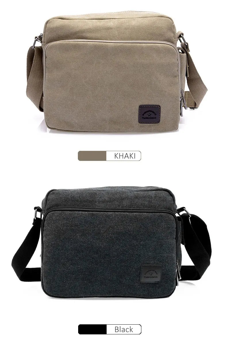 Men's Canvas Bag Vintage Messenger Bag Multifunction Canvas Bags High