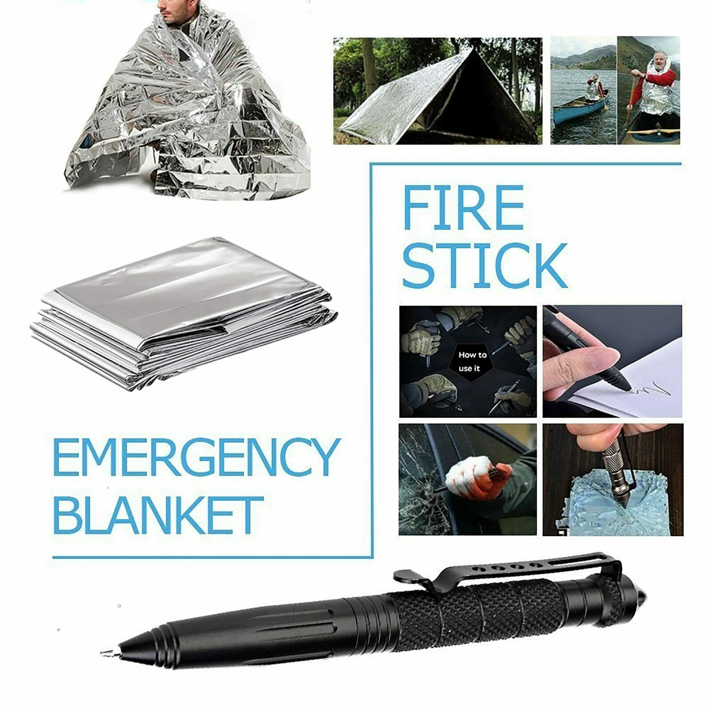 14 in 1 Outdoor Emergency Survival Gear Kit Camping Tactical Tools