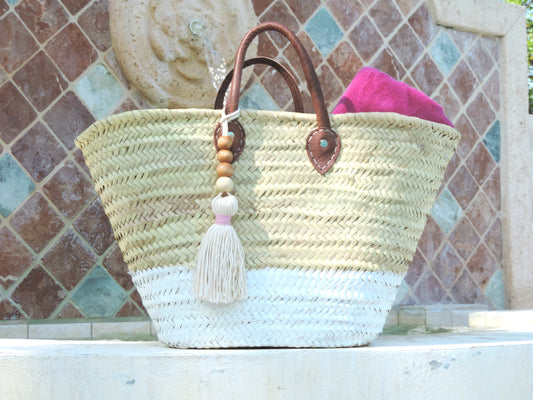 Straw Bag with Two Tone Rustic Design